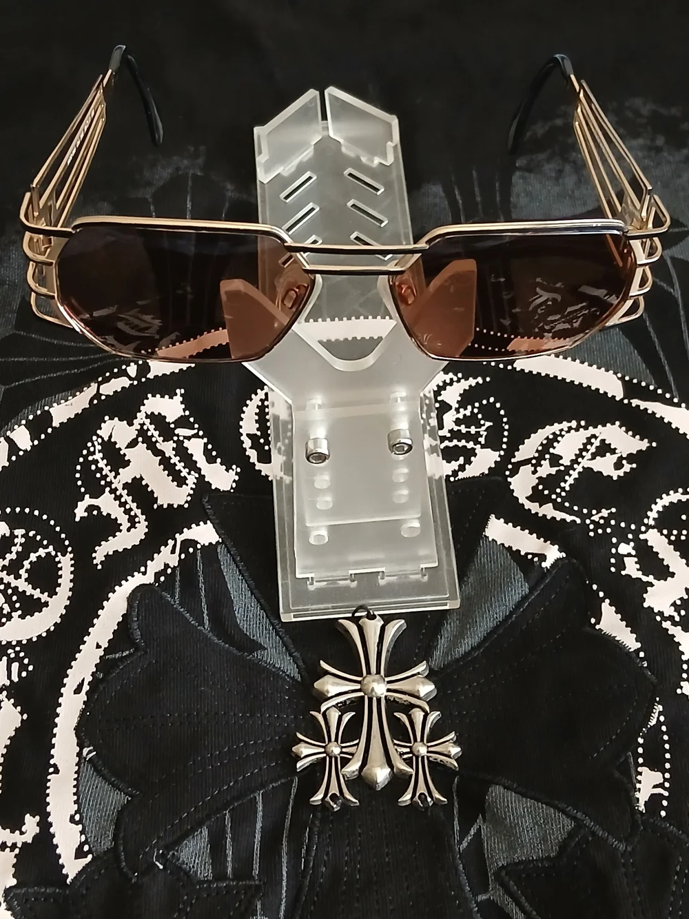 Men's 90s Cazal 980 Sunglasses in Gold with Brown Lenses
